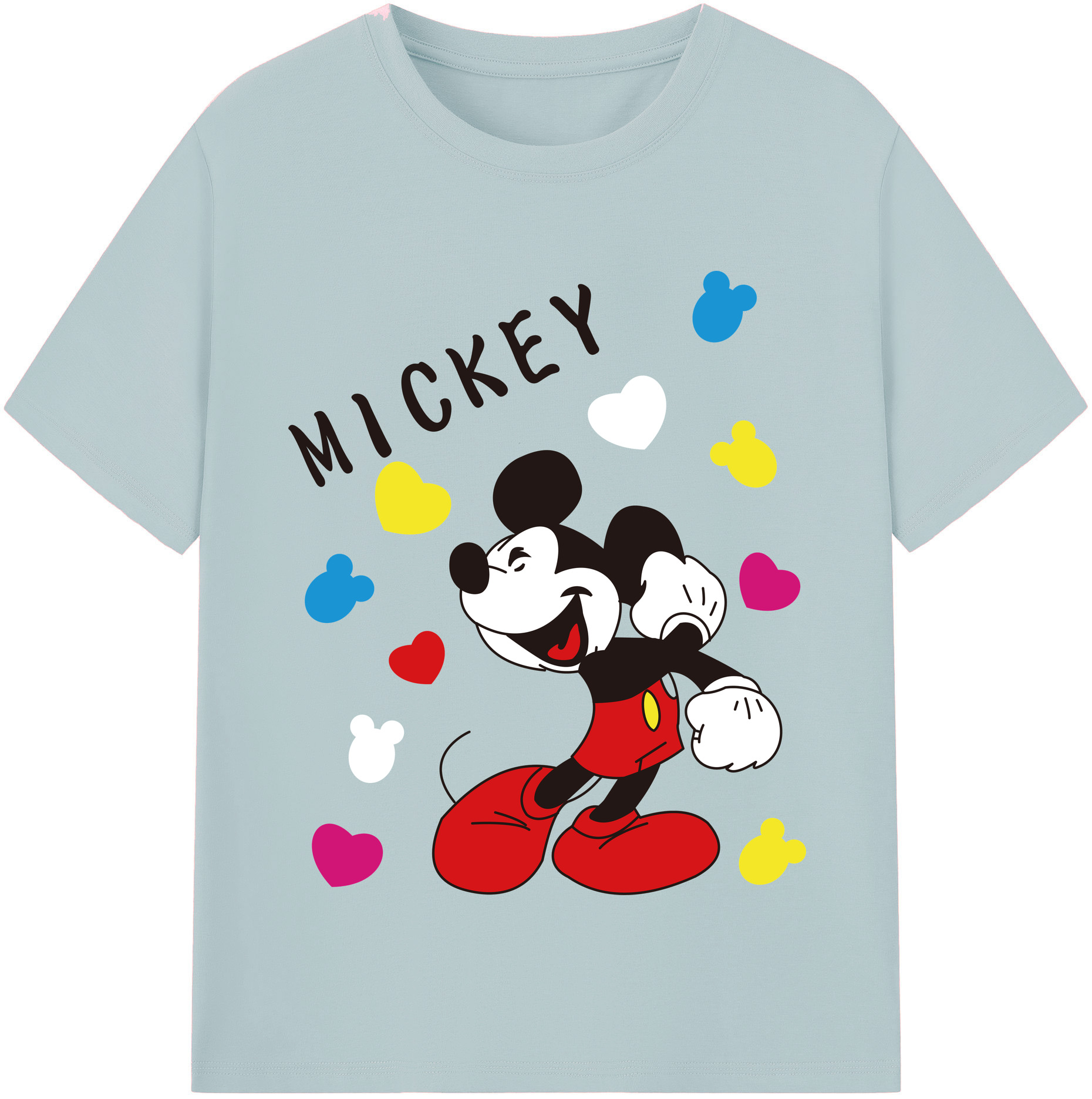 （画像用） ミッキーマウス Mickey Mouse 綿100％半袖Tシャツ（フロントプリント）